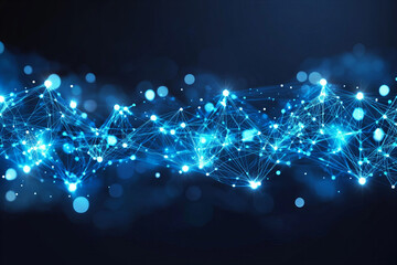 Abstract Polygonal Background with Geometric Patterns, Technology-Inspired Network Connections, and Futuristic Digital Design in Blue and Green Tones, Symbolizing Connectivity, Innovation