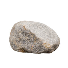 Fototapeta premium Smooth gray river rock with natural texture on transparent background