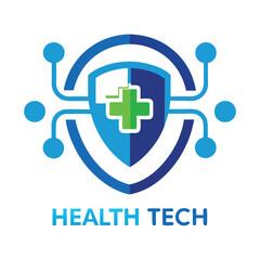 health tech logo design on white background