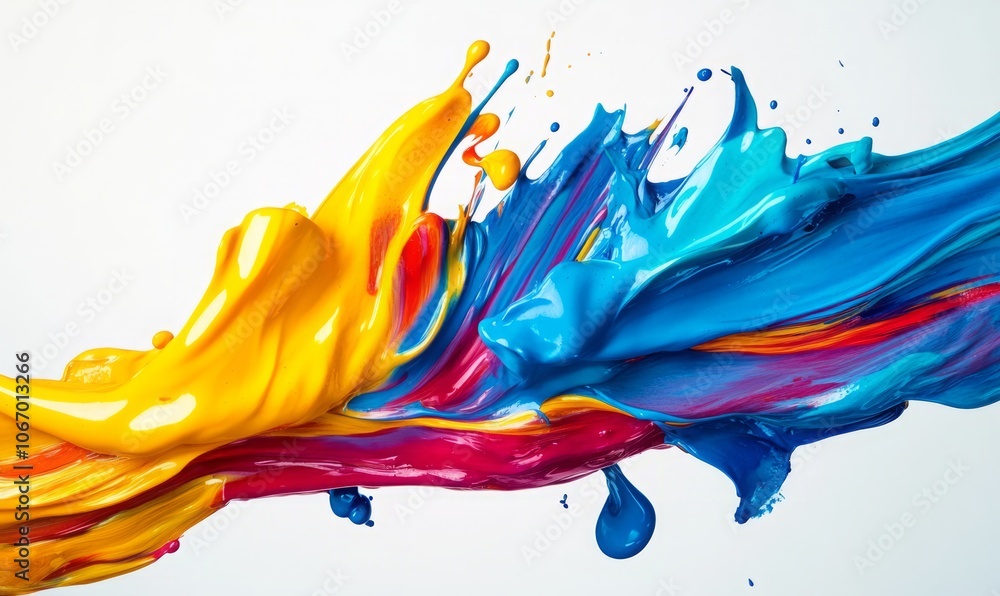 Poster colorful paint in motion. composition of liquid paint pattern for projects on design, creativity and