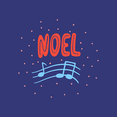 Noel lettering with musical notes