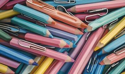 Colored pencils and paper clips