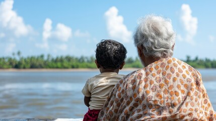 Fototapeta premium Family Journey Through Mangrove Forests in India