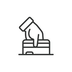 Card in ATM, icon in line design. Card, ATM, transaction, payment, withdraw, banking, credit on white background vector. Card in ATM editable stroke icon