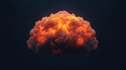 Gothic Style Mushroom Cloud with Fiery Glow