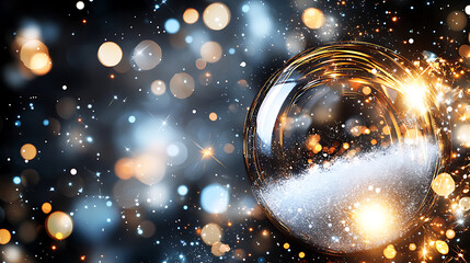 Celebrate the joy of christmas with a sparkling snow globe background for your holiday greetings