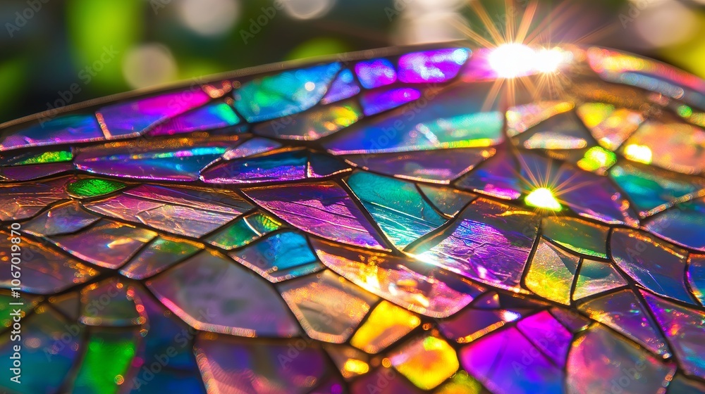 Poster iridescent dragonfly wings in macro view