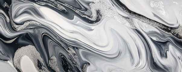 Elegant Marbled Effect in Silver and Black Tones