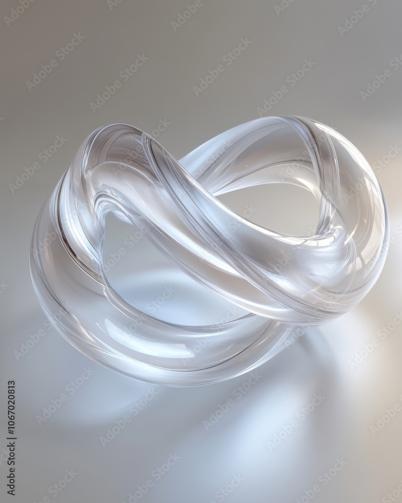 Poster transparent liquid blob elongating in abstract form