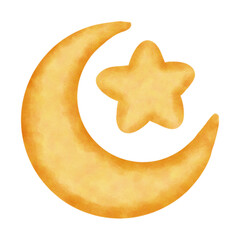 The moon and stars at night