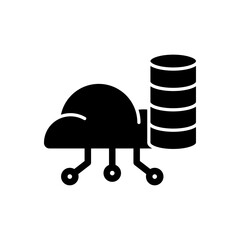 Icon Glyph cloud server database. Solid style.