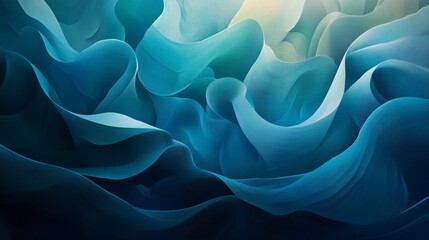 Fototapeta premium Soft Flowing Abstract Fabric in Shades of Blue and Teal