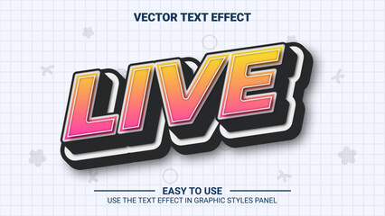 3d live editable text effect