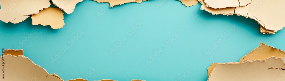 Poster abstract blue background with circular aperture, a captivating visual contrast of depth and mystery 