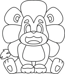 Lion Flower Animal Vector Graphic Art Illustration