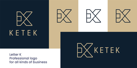 Monogram K Logo – Abstract Design with Triangular Forward Point