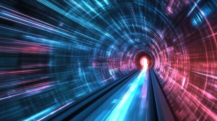 Cyber Futuristic High Speed Light Tunnel