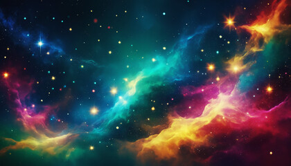 Obraz premium Abstract Glitter Galaxy in Vibrant Colors.