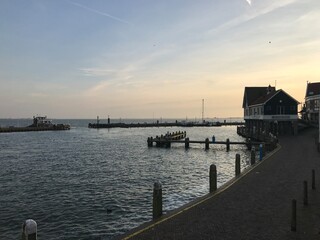 sunset in the harbor