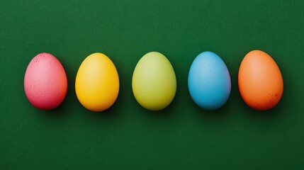 Joyful easter celebrations with vibrant colorful eggs on green background
