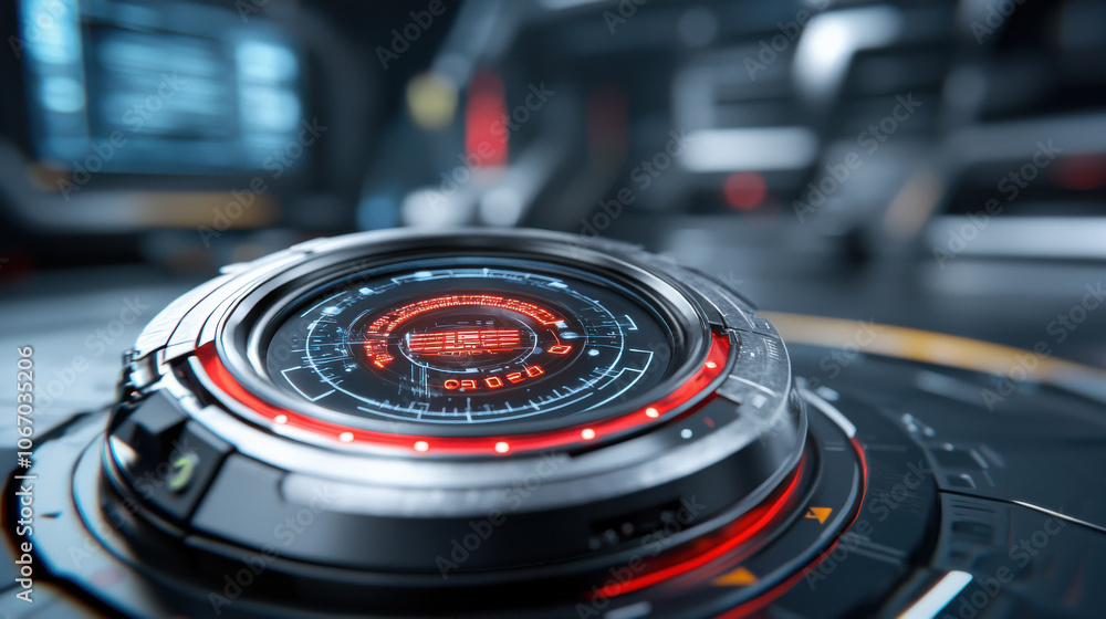Poster futuristic holographic interface with secure data display and vibrant colors