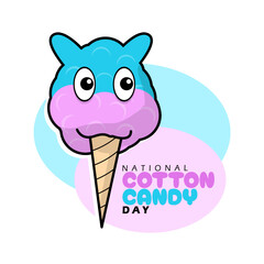 National Cotton Candy Day to celebrate on December 7th. A cute cotton candy that has eyes and ears.