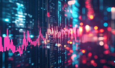 Financial growth in businesses, with global economic trading, investor trading, and stock market cryptocurrency transactions using block chain technology