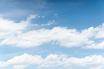 Clear blue color sky with white cloud background
