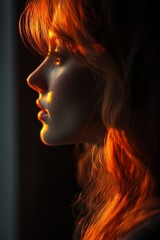 A profile portrait of a person highlighted by golden sunset hues, casting a serene and warm glow on the face.