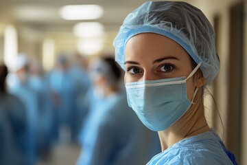 A nurse at work in a hospital.