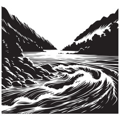 River Silhouette Vector Art, Icons, and Graphics