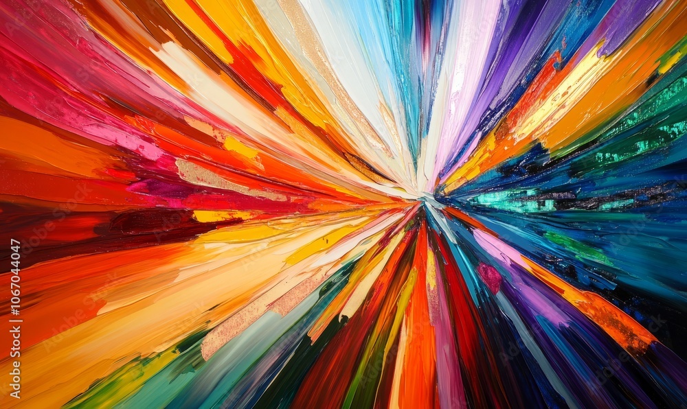 Aufkleber dynamic light rays create a vibrant burst of color, showcasing energetic motion in a visually striki