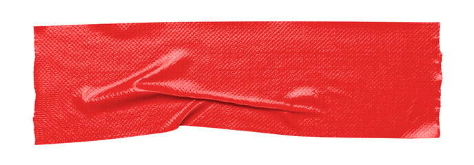 Red adhesive sticky tapes isolated cutouts in transparent background.