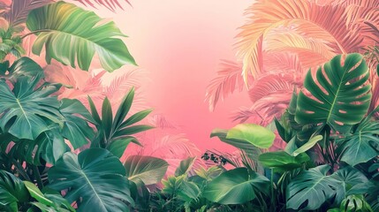 Vibrant and lush tropical jungle environment filled with foliage.