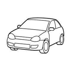 Minimalist Car Isolated on White Vector Illustration Featuring Modern Sedan and Hatchback for Automotive Design Art