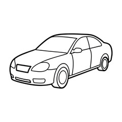 Minimalist Car Isolated on White Vector Illustration Featuring Modern Sedan and Hatchback for Automotive Design Art
