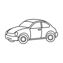 Minimalist Car Isolated on White Vector Illustration Featuring Modern Sedan and Hatchback for Automotive Design Art