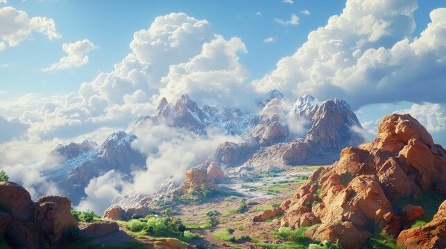 Majestic monsoon clouds rolling over rugged mountain peaks capturing the essence of nature s stormy beauty