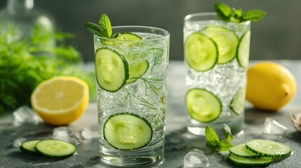 refreshing summer drink in a clear glass