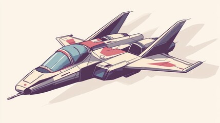 Minimalist line art of a spaceship, showcasing a sleek and modern design, with clean lines and a simple, light-colored background." --ar 16:9 --v 6.1 Job ID: c5c5d9b7-02a6-4a2d-be03-573e22fdb233