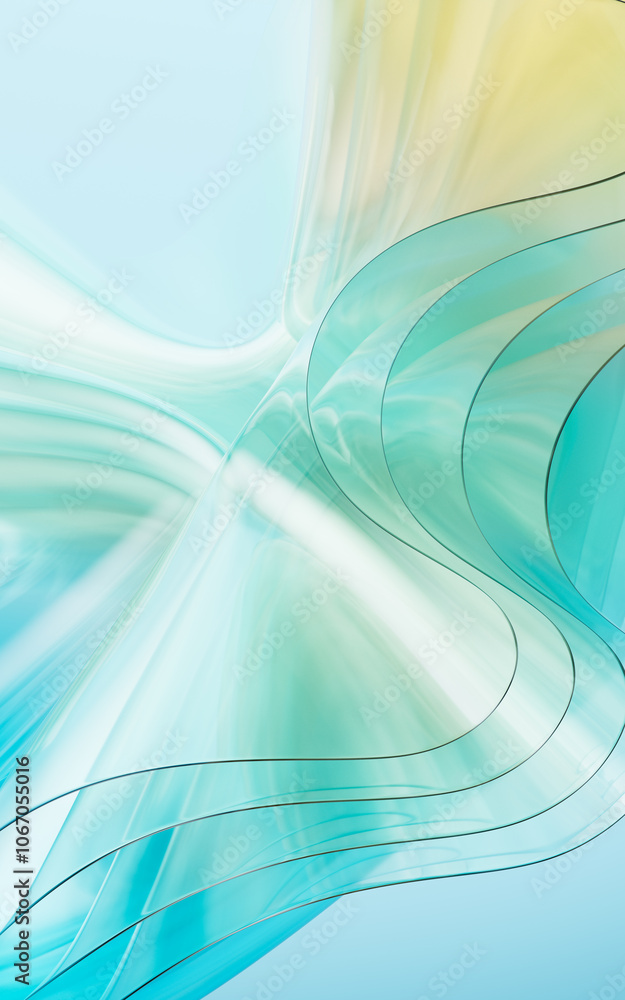 Poster gradient abstract glass background, 3d rendering.