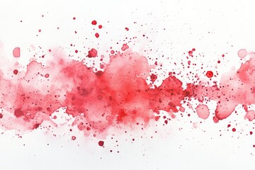 Fototapeta premium Abstract Red Watercolor Splashes and Stains on White Background