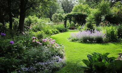Garden flowers tools and work in the garden