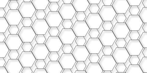 Abstract background with hexagons. Geometric hexagon polygonal pattern background vector. Seamless geometric vector pattern, packing design. white hexagon 3D background. Surface polygon pattern.vector