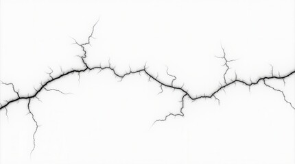 Crack Texture Lines Isolated on White Background Realistic Broken Surface Effect