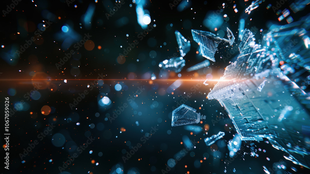 Poster abstract ice crystals forming in frosty pattern create mesmerizing visual effect, showcasing intrica