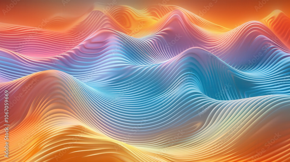 Poster abstract wavy line background with vibrant colors creates mesmerizing visual experience. flowing pat