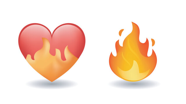 Heart on fire emoji and mending heart