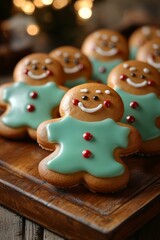 Obraz premium Delicious cookies on wooden tray, perfect for cozy gatherings.