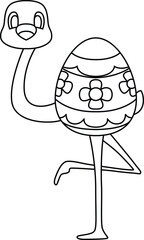 Flamingo Easter Easter egg Animal Vector Graphic Art Illustration